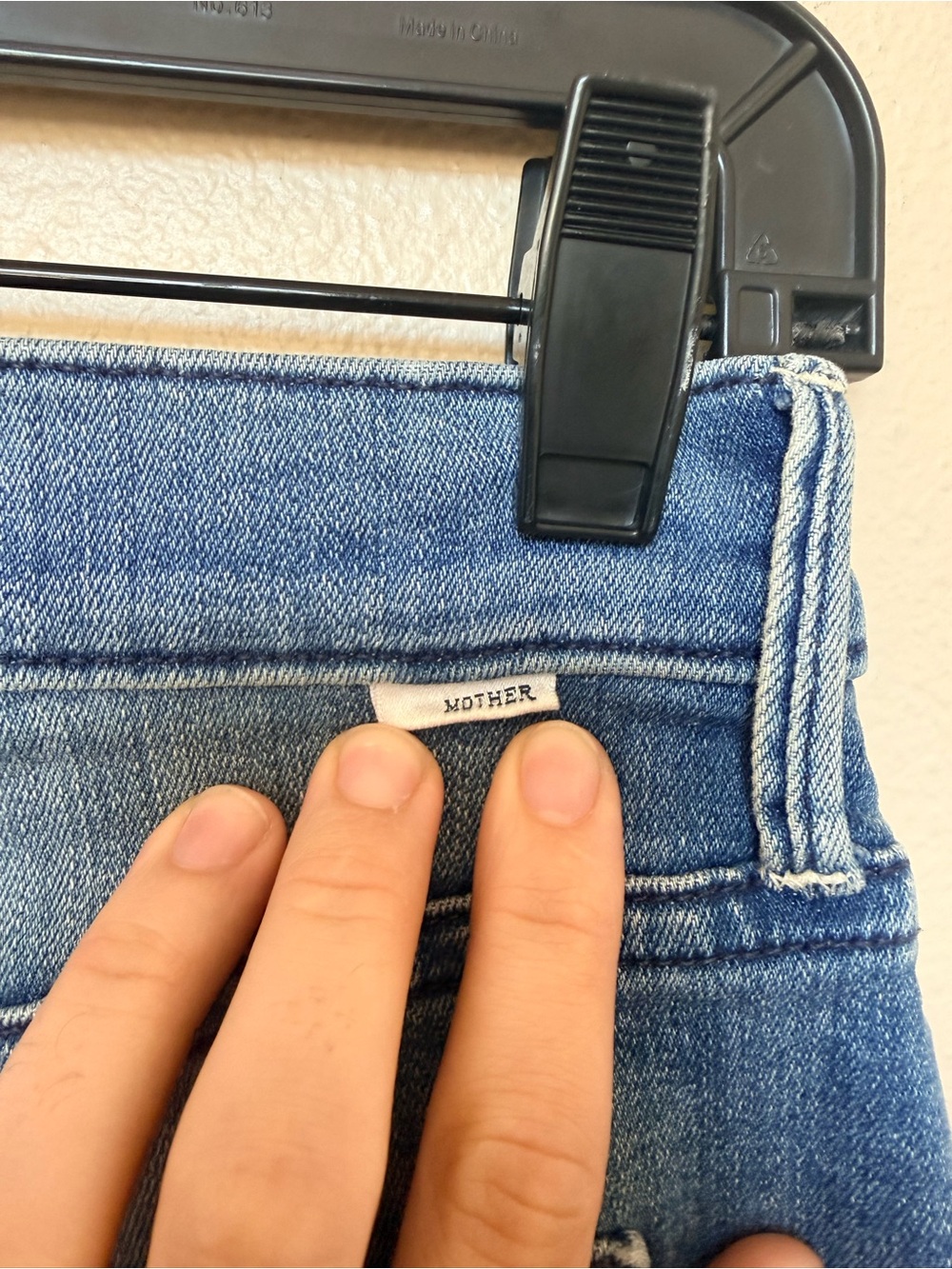 MOTHER  the sacred slit mini skirt Blue Distressed Denim size 24 streetwear boho - Picture 3 of 7